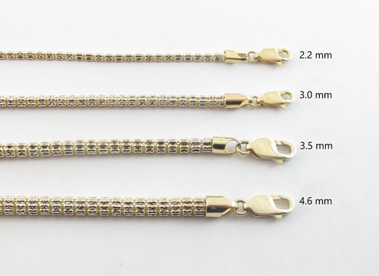 14K Ice Moon Bracelets - 7 Inches