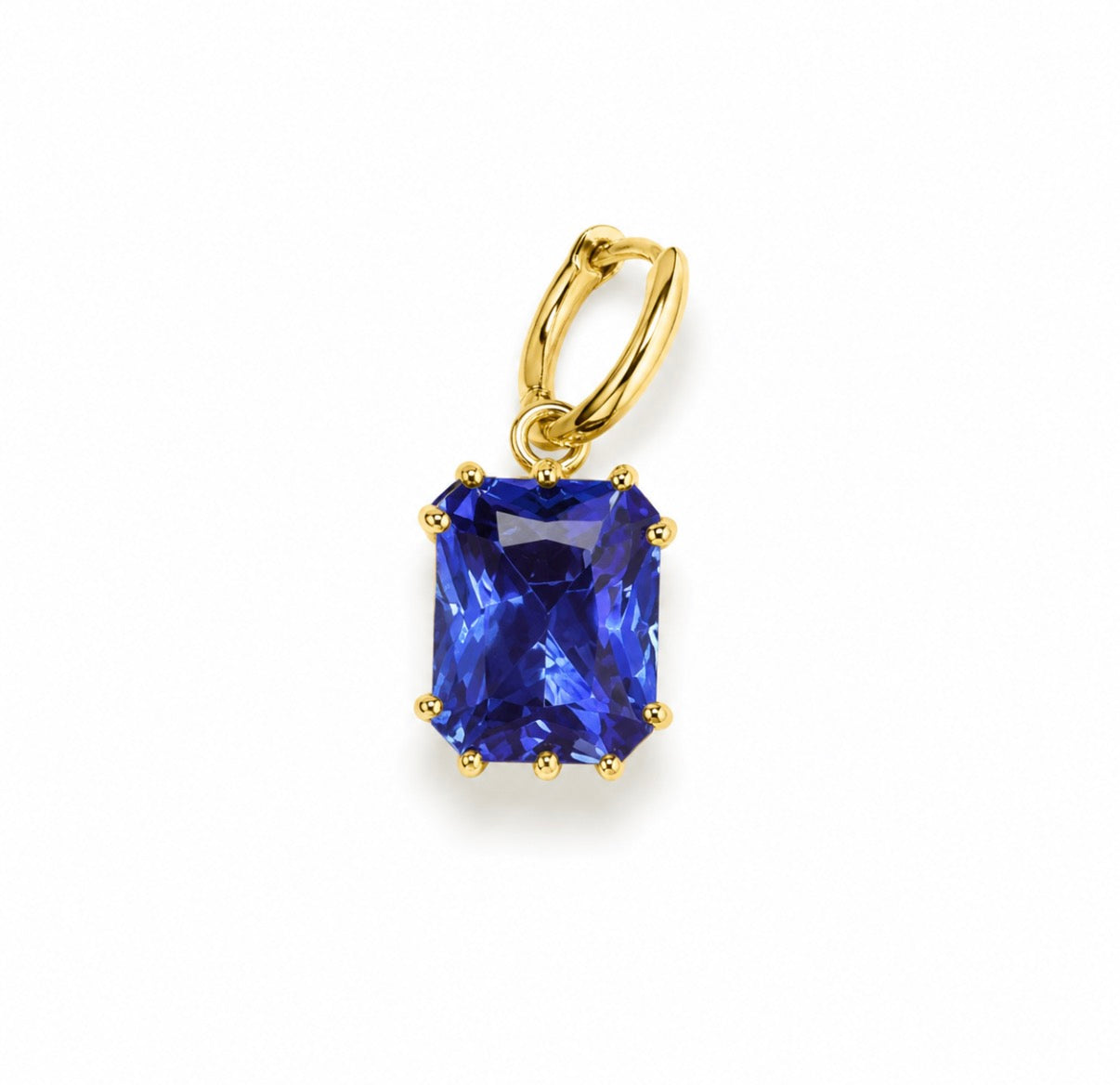Royal Blue Emerald Cut Charm