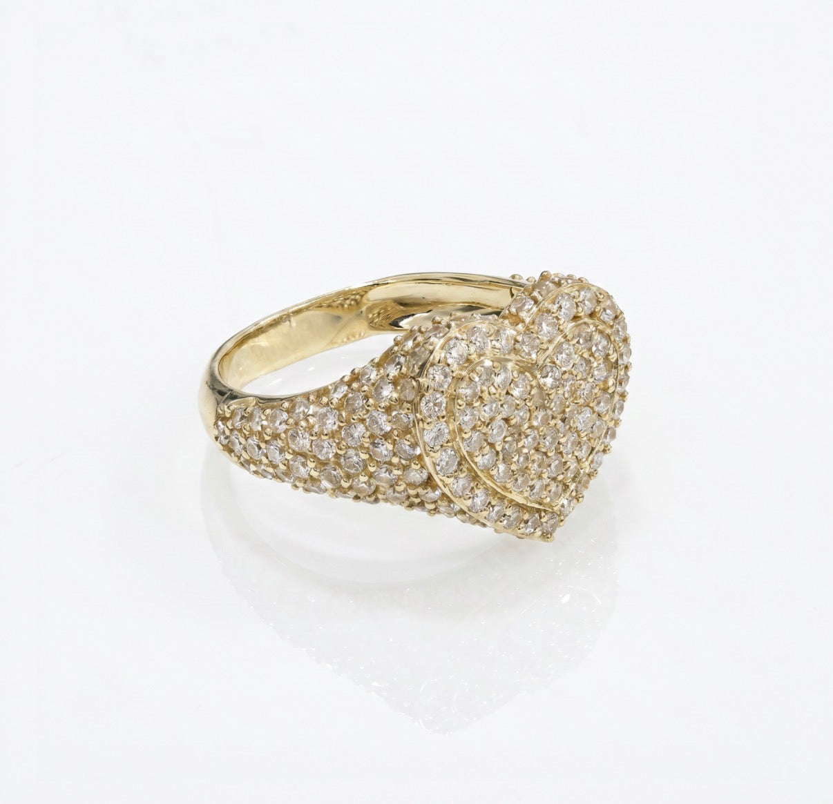 14k Heart CZ Ring