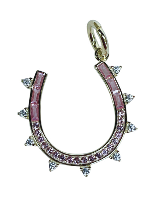 Pink Horseshoe Pendant