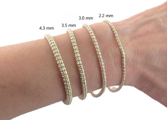 14K Ice Moon Bracelets - 8 Inches