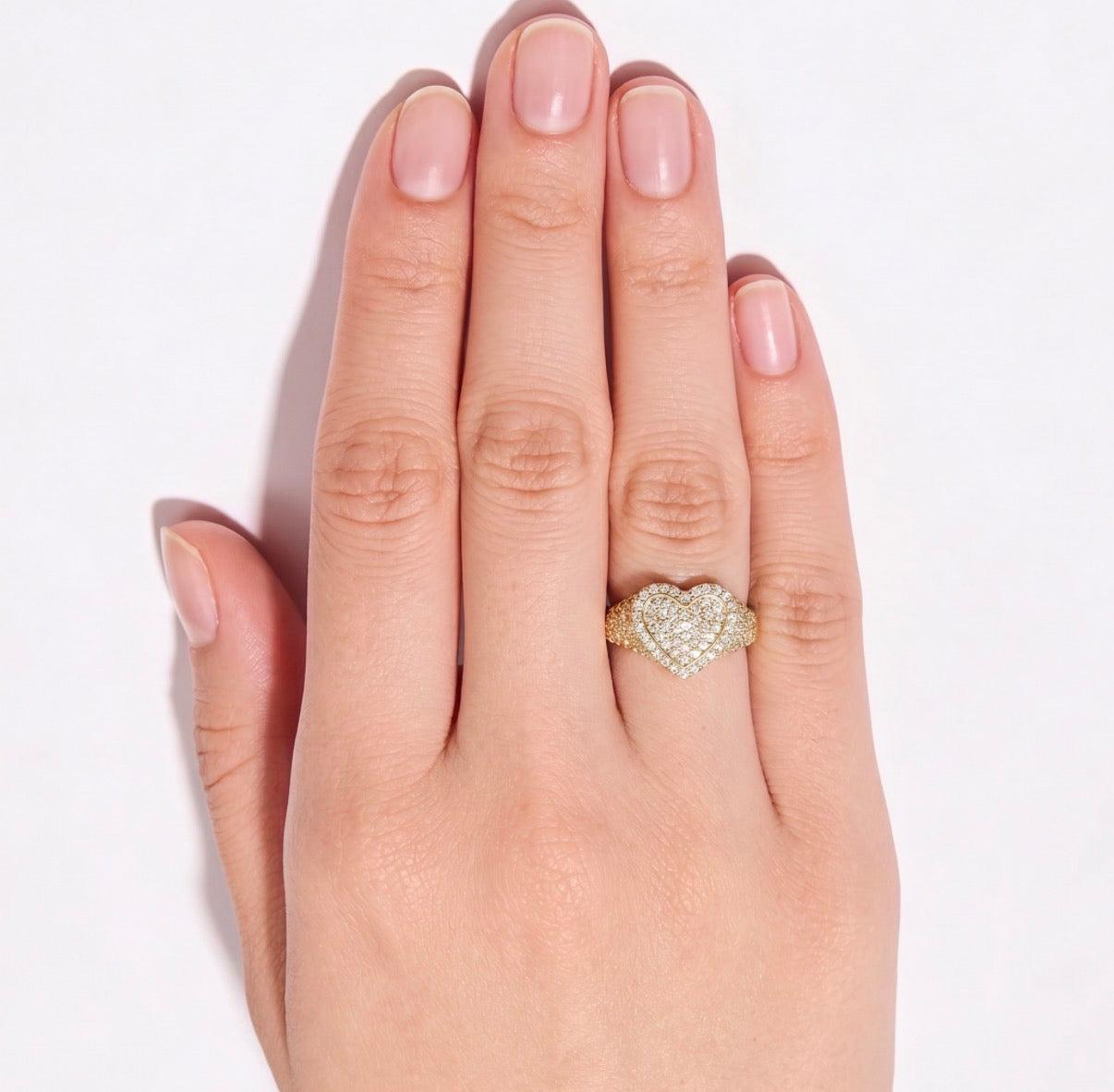 14k Heart CZ Ring