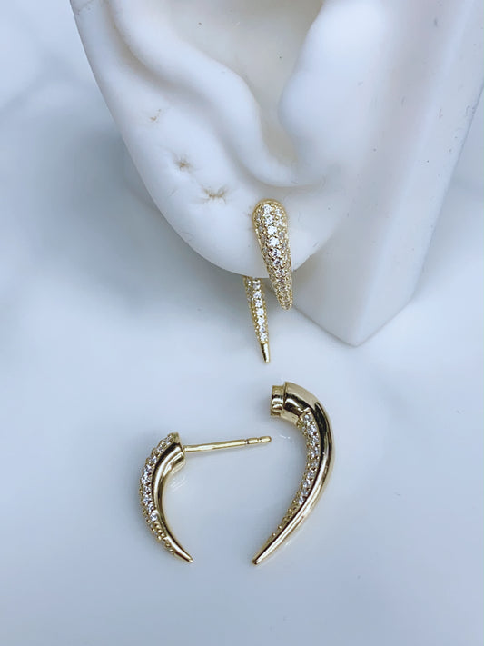 Pavé Horn Hoops