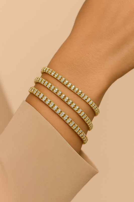14K Ice Moon Bracelets - 8 Inches