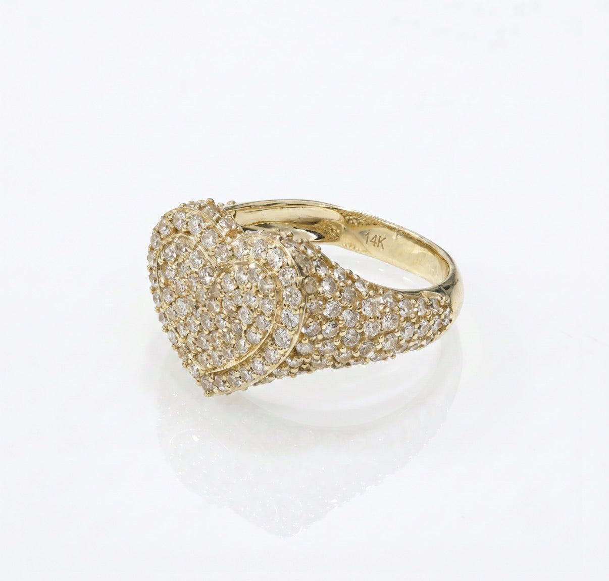 14k Heart CZ Ring
