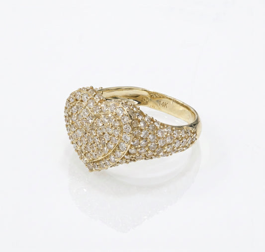 14k Heart CZ Ring