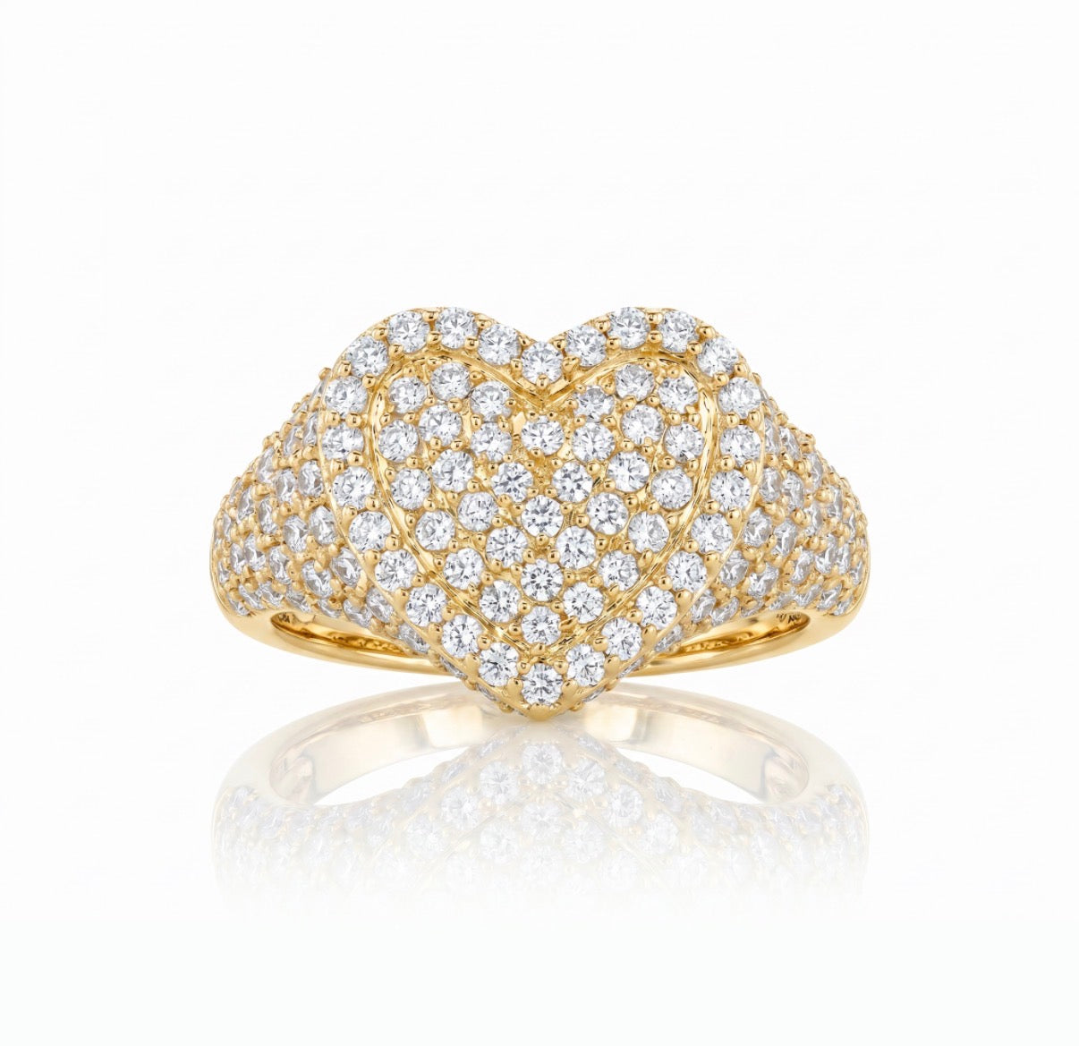 14k Heart CZ Ring