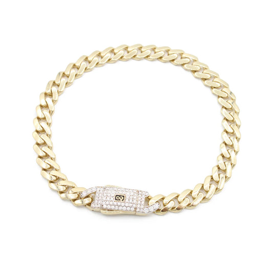 14K Hollow Cuban Monaci Bracelet- 7MM