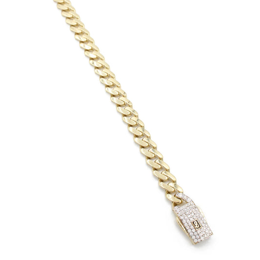 14K Hollow Cuban Monaci Bracelet- 7MM