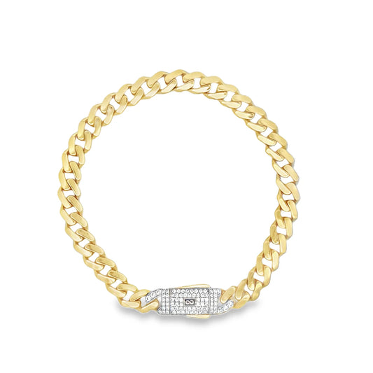 14K Hollow Cuban Monaci Bracelet- 6MM