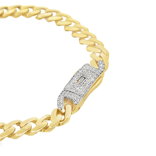 14K Hollow Cuban Monaci Bracelet- 6MM